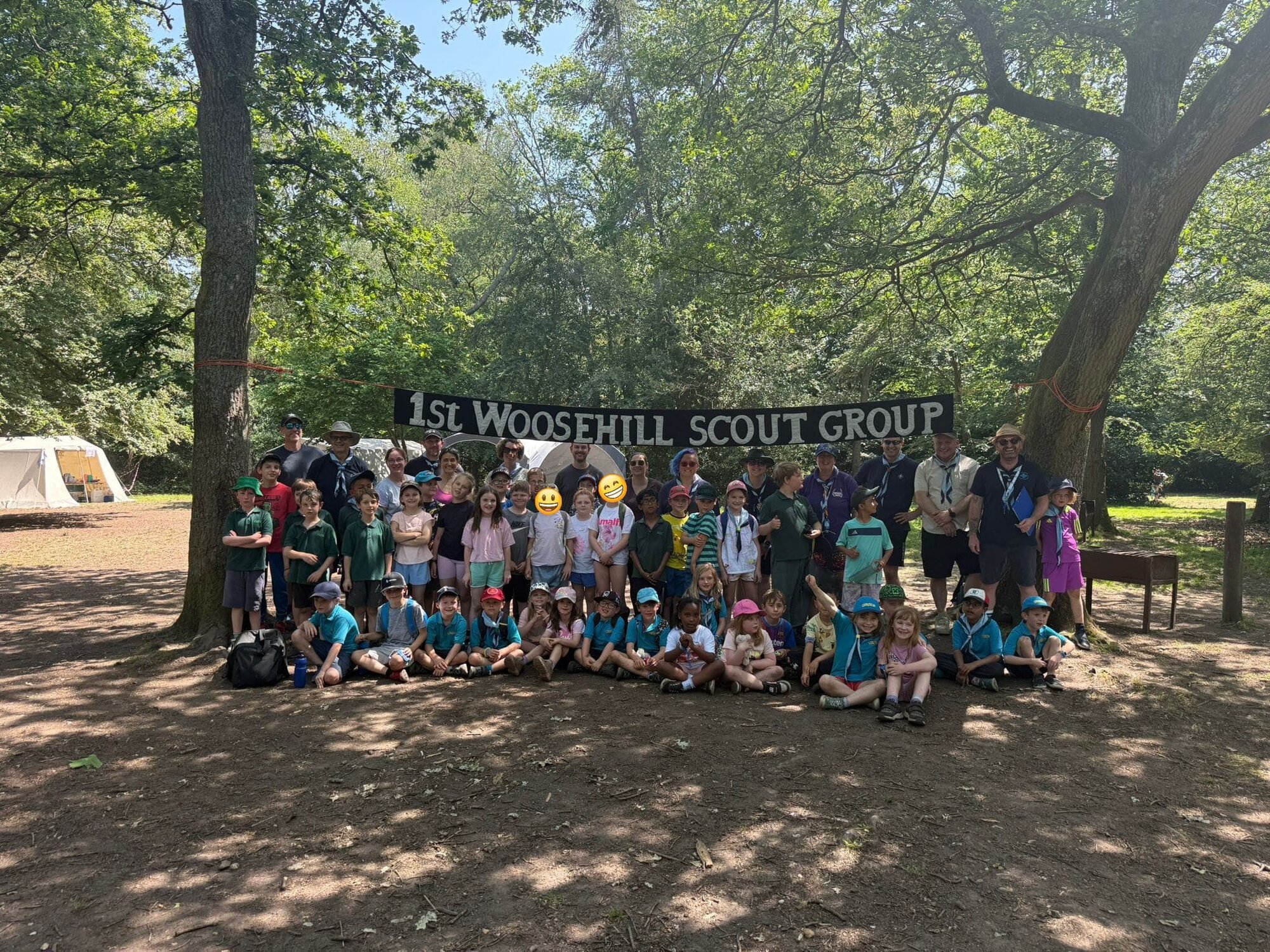 Beavers and Cubs from 1st Woosehill Scout Group at camp